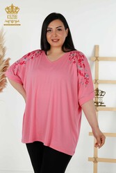 Bluse aus Viskosestoff, V-Ausschnitt, Hersteller von Damenbekleidung – 79068 | Echtes Textil - Thumbnail
