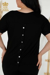 Bluse V-Ausschnitt Damenbekleidung Hersteller mit Viskosestoff - 79297 | Echtes Textil - Thumbnail