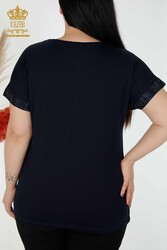 Bluse aus Viskosestoff. Radkragen-Damenbekleidung – 78918 | Echtes Textil - Thumbnail