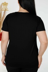 Bluse aus Viskosestoff. Radkragen-Damenbekleidung – 78922 | Echtes Textil - Thumbnail