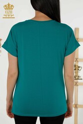 Bluse aus Viskosestoff. Radkragen-Damenbekleidung – 79053 | Echtes Textil - Thumbnail