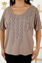 Bluse aus Viskosestoff. Radkragen-Damenbekleidung – 79069 | Echtes Textil - Thumbnail