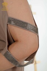 Bluse aus Viskosestoff Rundhals Damenbekleidung - 79108 | Echtes Textil - Thumbnail