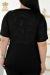 Bluse aus Viskosestoff. Radkragen-Damenbekleidung – 79125 | Echtes Textil - Thumbnail