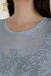 Bluse aus Viskosestoff. Radkragen-Damenbekleidung – 79131 | Echtes Textil - Thumbnail