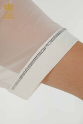 Bluse aus Viskosestoff. Radkragen-Damenbekleidung – 79133 | Echtes Textil - Thumbnail