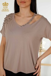 Bluse aus Viskosestoff. Radkragen-Damenbekleidung – 79200 | Echtes Textil - Thumbnail