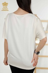 Bluse aus Viskosestoff. Radkragen-Damenbekleidung – 79221 | Echtes Textil - Thumbnail