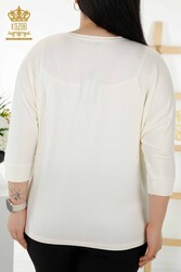 Bluse aus Viskosestoff. Radkragen-Damenbekleidung – 79222 | Echtes Textil - Thumbnail