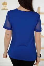 Bluse aus Viskosestoff. Radkragen-Damenbekleidung – 79290 | Echtes Textil - Thumbnail