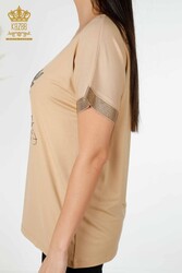 Bluse aus Viskosestoff Kurzarm Damenbekleidung - 78916 | Echtes Textil - Thumbnail