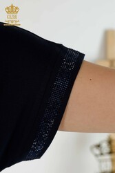 Bluse aus Viskosestoff, steinbestickter Damenbekleidungshersteller - 79066 | Echtes Textil - Thumbnail
