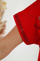 Bluse aus Viskosestoff, steinbestickter Damenbekleidungshersteller - 79066 | Echtes Textil - Thumbnail