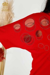 Bluse aus Viskosestoff, steinbestickter Damenbekleidungshersteller - 79094 | Echtes Textil - Thumbnail