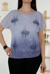 Bluse aus Viskosestoff, steinbestickter Damenbekleidungshersteller - 79174 | Echtes Textil - Thumbnail