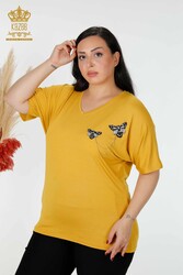 Bluse aus Viskosestoff V-Ausschnitt Damenbekleidung - 78933 | Echtes Textil - Thumbnail