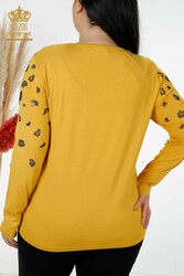 Bluse aus Viskosestoff mit V-Ausschnitt für Damen – 79047 | Echtes Textil - Thumbnail