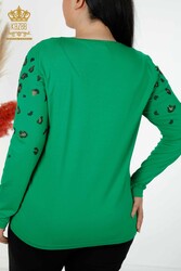 Bluse aus Viskosestoff mit V-Ausschnitt für Damen – 79047 | Echtes Textil - Thumbnail
