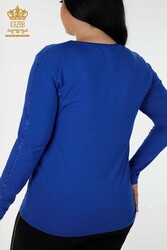 Bluse aus Viskosestoff V-Ausschnitt Damenbekleidung - 79048 | Echtes Textil - Thumbnail