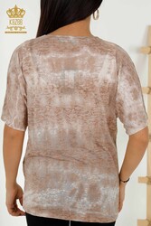 Bluse aus Viskose Stoff mit Vogelmuster und Stein Stickerei für Damenbekleidung – 79124 | Echtes Textil - Thumbnail