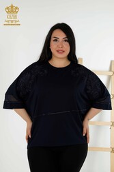 Bluse aus Viskosestoff, bestickter Damenbekleidungshersteller - 79051 | Echtes Textil - Thumbnail