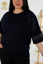 Bluse aus Viskosestoff, bestickter Damenbekleidungshersteller - 79051 | Echtes Textil - Thumbnail