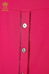 Bluse aus Viskosestoff mit Knöpfen, detaillierter Hersteller von Damenbekleidung – 79296 | Echtes Textil - Thumbnail