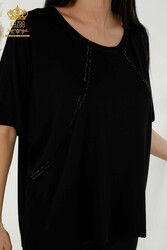 Bluse aus Viskosestoff Kurzarm Damenbekleidung - 79295 | Echtes Textil - Thumbnail