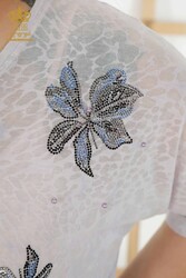 Bluse aus Viskosestoff V-Ausschnitt Damenbekleidung - 79126 | Echtes Textil - Thumbnail