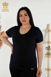 Bluse aus Viskosestoff V-Ausschnitt Damenbekleidung - 79179 | Echtes Textil - Thumbnail