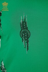 Блуза из вискозной ткани Производитель женской одежды с вышивкой камнем - 79043 | Настоящий текстиль - Thumbnail