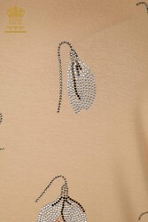 из вискозной ткани Блуза - V-образный вырез - Женская одежда - 78934 | Настоящий текстиль - Thumbnail