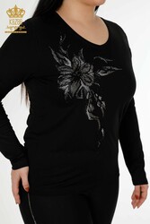 Блуза из вискозной ткани Женская одежда с V-образным вырезом - 79048 | Настоящий текстиль - Thumbnail
