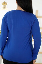 из вискозной ткани Блуза - Круглый воротник - Женская одежда - 79045 | Настоящий текстиль - Thumbnail