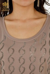 Блузка из вискозной ткани Велосипедный воротник Женская одежда - 79069 | Настоящий текстиль - Thumbnail