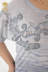 из вискозной ткани Блуза - Круглый воротник - Женская одежда - 79125 | Настоящий текстиль - Thumbnail