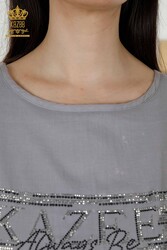 из вискозной ткани Блуза - Круглый воротник - Женская одежда - 79173 | Настоящий текстиль - Thumbnail