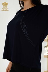 Блуза из вискозной ткани с коротким рукавом Женская одежда - 79295 | Настоящий текстиль - Thumbnail