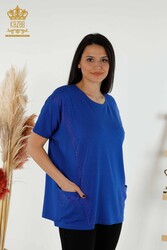 Блуза из вискозной ткани с двумя карманами Производитель женской одежды - 79293 | Настоящий текстиль - Thumbnail