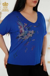 Блузка с пуговицами из вискозной ткани Производитель подробной женской одежды - 79296 | Настоящий текстиль - Thumbnail