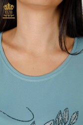 из вискозной ткани Блуза - С короткими рукавами - Женская одежда - 78916 | Настоящий текстиль - Thumbnail