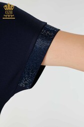 из вискозной ткани Блуза - С короткими рукавами - Женская одежда - 78916 | Настоящий текстиль - Thumbnail
