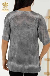 Блуза из вискозной ткани Женская одежда с вышивкой камнем и птицами - 79124 | Настоящий текстиль - Thumbnail