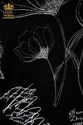 Блуза из вискозной ткани с цветочным узором Производитель женской одежды - 79059 | Настоящий текстиль - Thumbnail