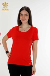 из вискозной ткани Блуза - С короткими рукавами - Женская одежда - 79177 | Настоящий текстиль - Thumbnail