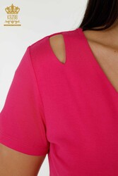 из вискозной ткани Блузка - С короткими рукавами - Женская одежда - 79220 | Настоящий текстиль - Thumbnail