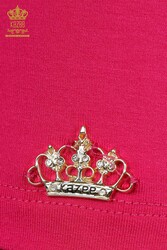 из вискозной ткани Блузка - С короткими рукавами - Женская одежда - 79220 | Настоящий текстиль - Thumbnail