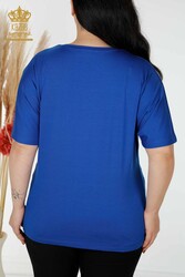 из вискозной ткани Блуза - V-образный вырез - Женская одежда - 78933 | Настоящий текстиль - Thumbnail